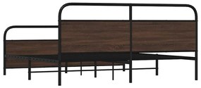 Estrutura cama sem colchão 183x213 cm metal carvalho castanho