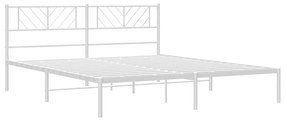 Estrutura de cama com cabeceira 180x200 cm metal branco