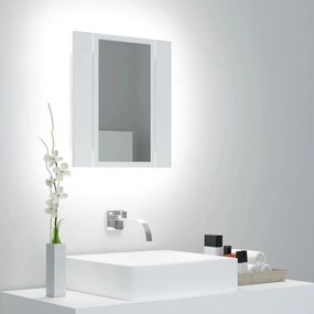 804948 vidaXL Armário espelhado casa de banho LED 40x12x45 cm acrílico branco