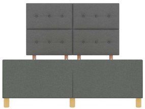 Cama vidaXL Cinza Escuro 140x190 cm Tecido