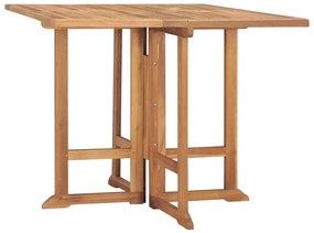 vidaXL Mesa de jantar para jardim dobrável 90x90x75 cm teca maciça