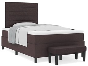 Cama Box com Colchão &amp; Banco Castanha 120x200 cm Tecido