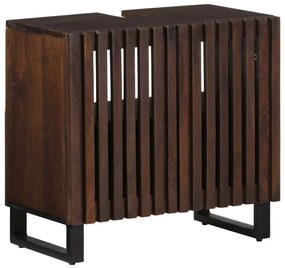 vidaXL Armário de lavatório 62x34x58 cm mangueira maciça castanho