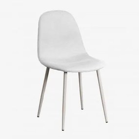 Cadeira De Jantar Glamm Deluxe Toupeira Claro & Tecido Branco Quebrado - Sklum