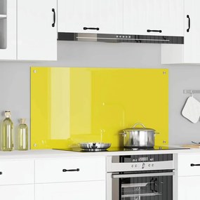 Revestimento de Cozinha vidaXL Amarelo 120x60x0,6 cm em Vidro Temperado