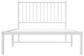 Estrutura de cama com cabeceira 100x190 cm metal branco