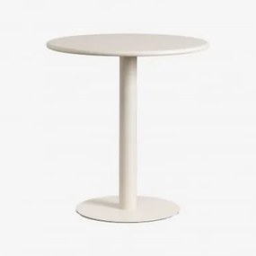 Mesa De Cozinha Redonda Ø70 Cm Em Metal Mizzi Tapioca Bege - Sklum