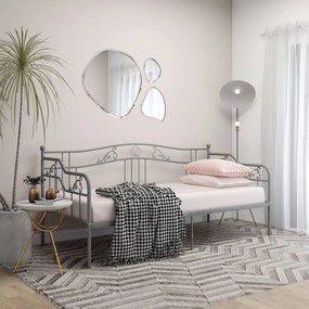 Sofá-cama 90x200 cm metal cinzento