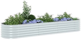 Canteiro elevado de jardim aço galvanizado 320x80x44cm prateado