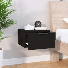 Mesa de cabeceira de montagem na parede 34x30x20 cm preto