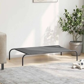 Cama para cães elevada 110x65x20cm tecido oxford e aço cinzento