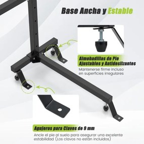 Suporte para caiaque Estante de metal para armazenamento de pranchas de surf ao ar livre Ganchos ajustáveis em 6 alturas Preto