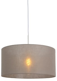 Candeeiro de suspensão rústico branco com cúpula bege 50 cm - Combi 1 Moderno
