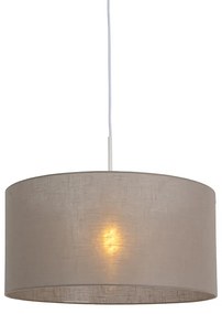 Candeeiro de suspensão country branco com tom cinza 50 cm - Combi 1 Moderno