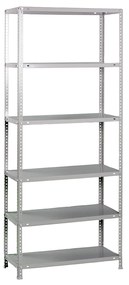 Estante com 6 Prateleiras METÁLICA ADVANTAGE PLUS 6/400 GALVANIZADA Casa, Escritório, Garagem, Despensa, Sotão Capacidade P/ prateleira 75 Kg Dimensõe