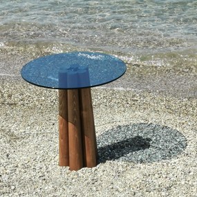 Mesa de Centro Thales – Azul Nogueira – 50x50x50 cm