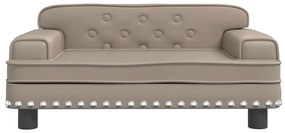 Cama para cães 70x45x30 cm couro artificial cappuccino