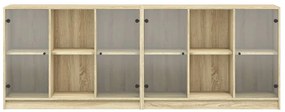 Estante c/ portas 204x37x75 cm deriv. madeira carvalho sonoma