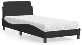 Cama com colchão 90x190 cm veludo preto