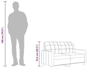 Sofá de 2 lugares tecido 140 cm cor creme