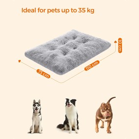 Cama de cão confortável 110 x 73 cm Cinzento claro