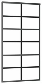 Porta deslizante c/ conj ferragens 102x205cm vidro ESG preto