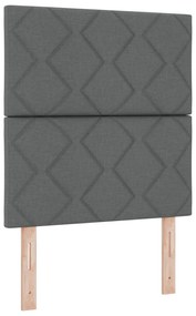 Cama Box Spring com Colchão Cinza Escuro 80x200 cm Tecido