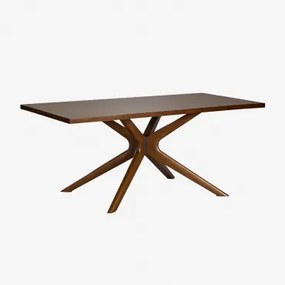 Rectangular Wooden Dining Table (180x90 Cm) Arnaiz Madeira Escura - Sklum