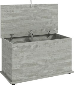 HOMCOM Baú de Arrumação, Banco de Arrumação com Tampa Dobrável e Dobradiças de Segurança, 80 x 40 x 45 cm, Cinza | Aosom Portugal