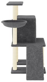 Árvore gatos c/ postes arranhadores sisal 96,5 cm cinza-escuro