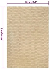 Tapete retangular natural 120x180 cm algodão