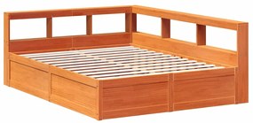 Cama com estante sem colchão 160x200 cm pinho maciço
