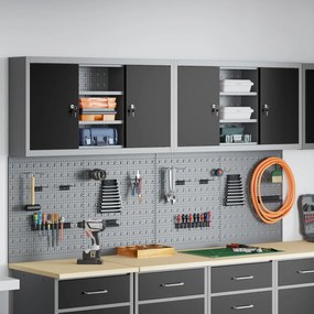 Conjunto de Armário e Painel de Ferramentas VidaXL com 4 Peças Montado