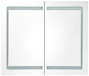 Armário espelhado para casa de banho com LED 80x12,2x68 cm