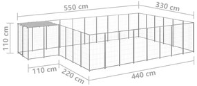 Canil 15,73 m² aço prateado