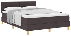 Cama Box Spring com Colchão Castanho 160x200 cm Tecido