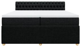 Cama com molas/colchão 200x200 cm tecido preto