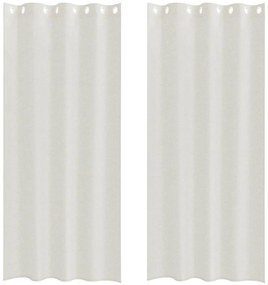 Cortinas com cortinas 2 pcs Creme 140 x 245 cm Poliéster