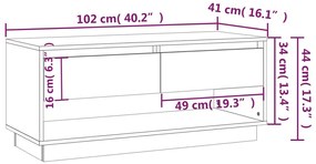 Móvel p/ TV derivados de madeira 102x41x44 cm carvalho sonoma