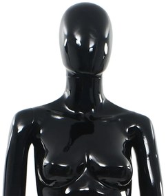Manequim feminino completo base em vidro 175 cm preto brilhante