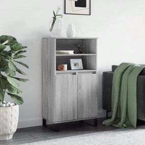 vidaXL Aparador alto 60x36x110 cm derivados de madeira cinzento sonoma
