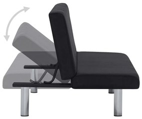 Sofá-Cama Kevin em Tecido - Preto - Design Moderno