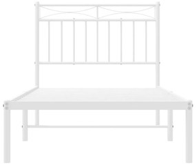 Estrutura de cama com cabeceira 90x200 cm metal branco