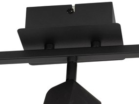 Candeeiro de teto moderno preto com LED 3 luzes - Nola Moderno
