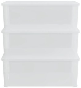 Caixas de arrumação empilháveis 3 pcs 10 L plástico
