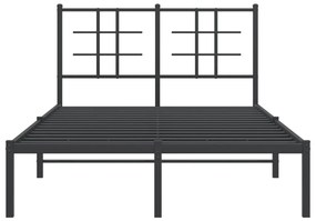 Estrutura de cama com cabeceira 120x200 cm metal preto