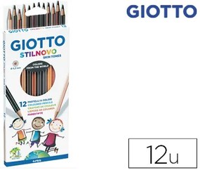 Lápis de Cor Giotto Stilnovo Aguareláveis Skin Tones Caixa de 12 Cores