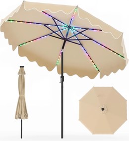 Guarda sol de Jardim, 280 x 280 x 250 cm (BASE NÃO INCLUIDA), Iluminação LED Integrada, Bege