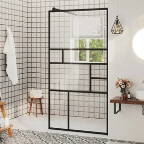 150752 vidaXL Divisória de chuveiro 80x195 cm vidro transparente ESG preto