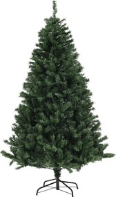 Árvore de Natal artificial de 180 cm com 1 000 ramos, abertura automática, base em aço, verde
